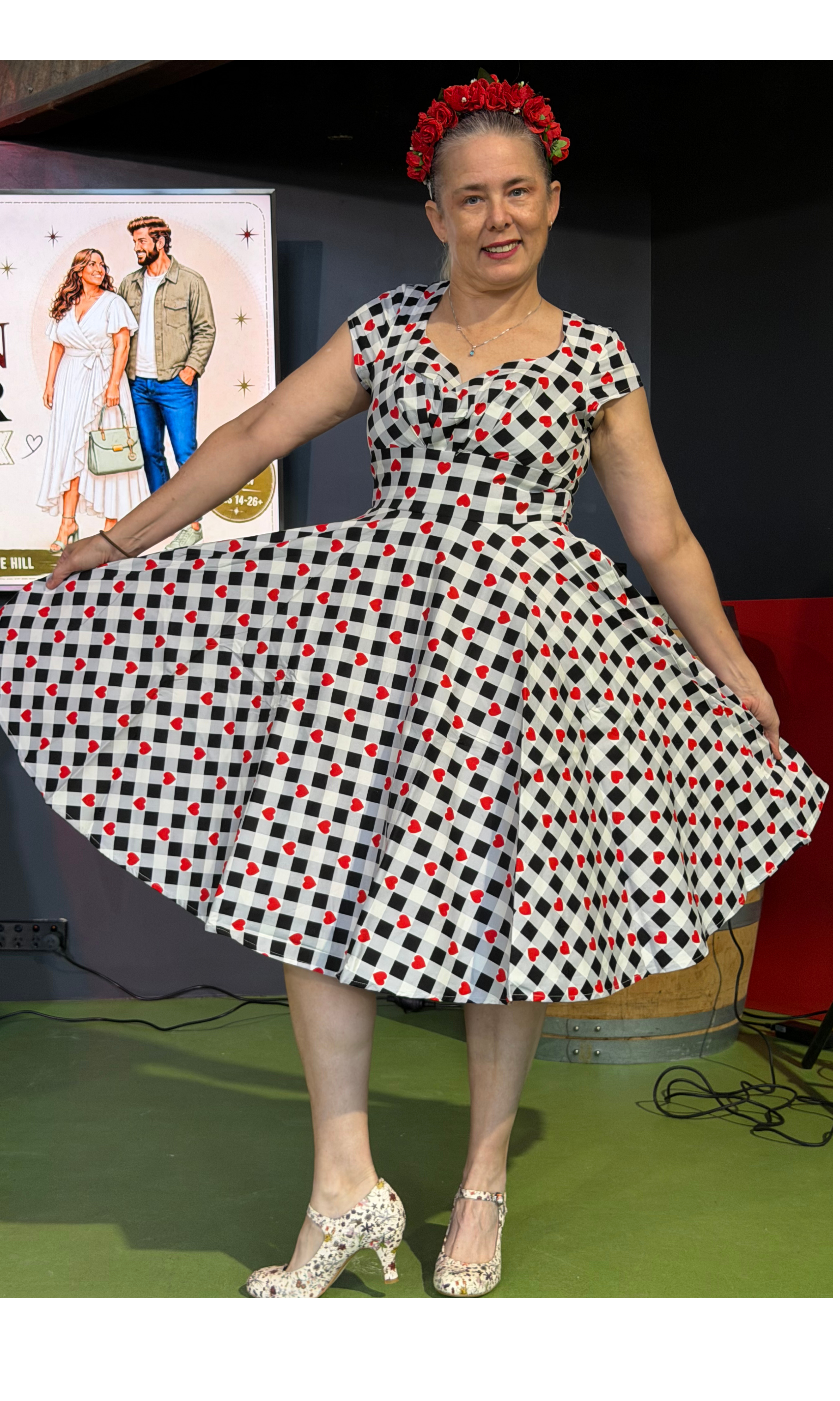 Sheridan Kate Full Circle 50s Style Gingham Dress - Curvique Vintage