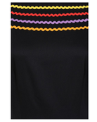 PLUS SIZE Carmen 50s Vintage Style Black Half Sleeve Pattern Dress - Curvique Vintage