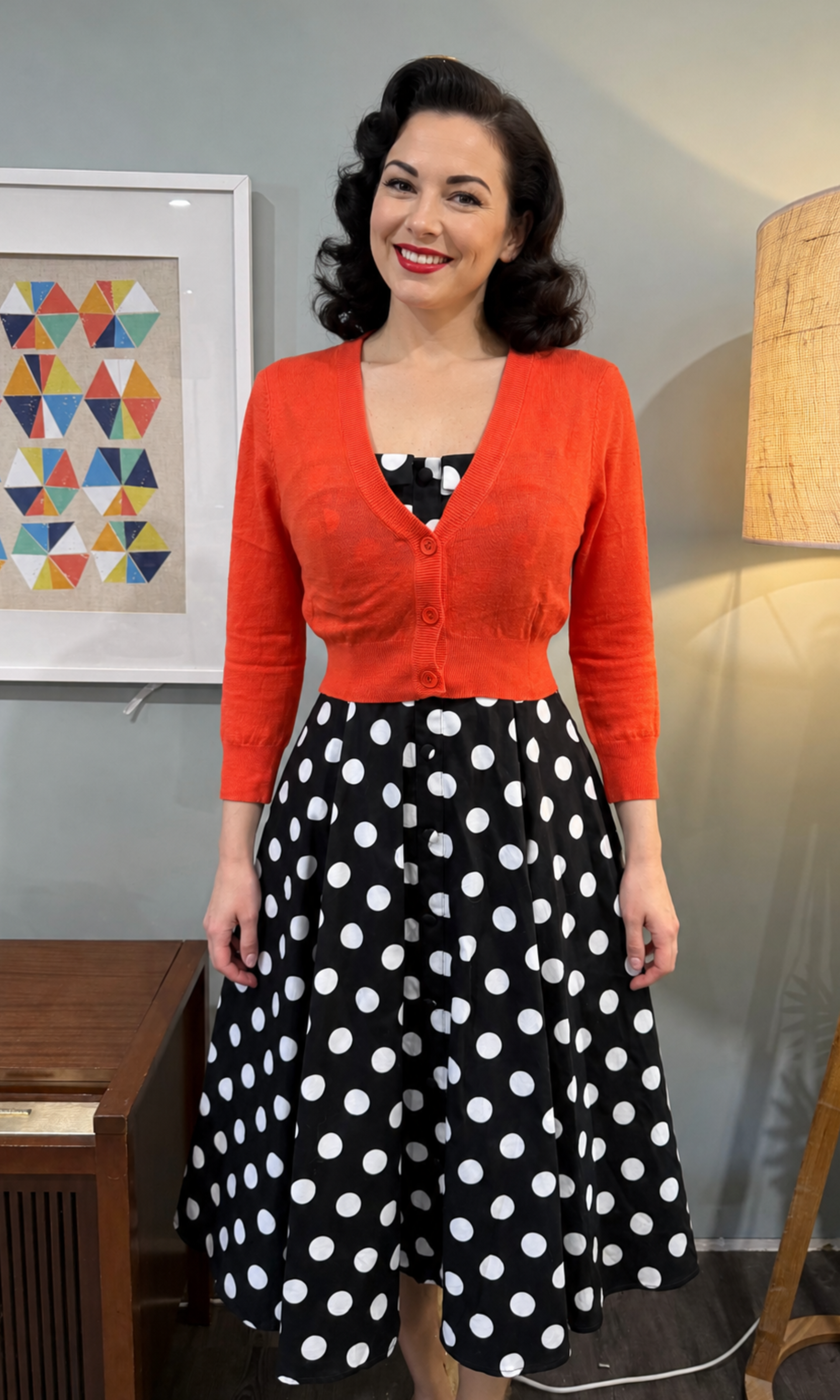 MAK 3/4 Sleeve Fiesta Retro Cardigan - Curvique Vintage