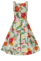 Golden Peony 50s Vintage Style Floral Swing Dress - Curvique Vintage