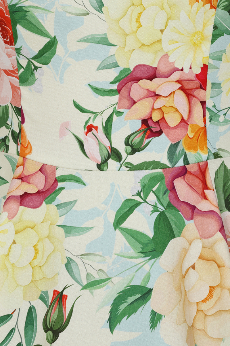 Golden Peony 50s Vintage Style Floral Swing Dress - Curvique Vintage