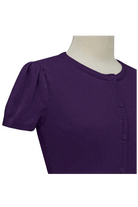 Short Sleeve GRAPE Crewneck Knit Vintage Style Bolero - Curvique Vintage