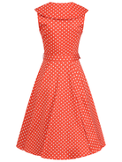 Hannah Red Poka Dot 50s Vintage Inspired Swing Dress - Plus Size - Curvique Vintage
