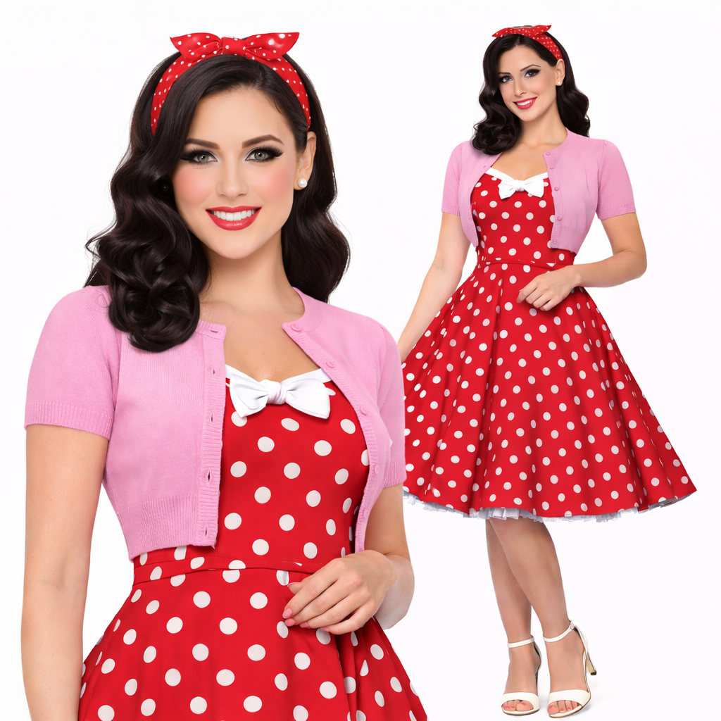 Short Sleeve LIGHT PINK Crewneck Knit Bolero - Curvique Vintage