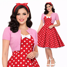 Short Sleeve LIGHT PINK Crewneck Knit Bolero - Curvique Vintage