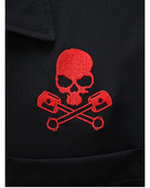 Men's Bowling Shirt - Skull Piston Racer Black/Red/White - Curvique Vintage