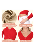 PLUS SIZE MAGENTA RED Retro Style 3/4 Sleeve Cardigan - Curvique Vintage