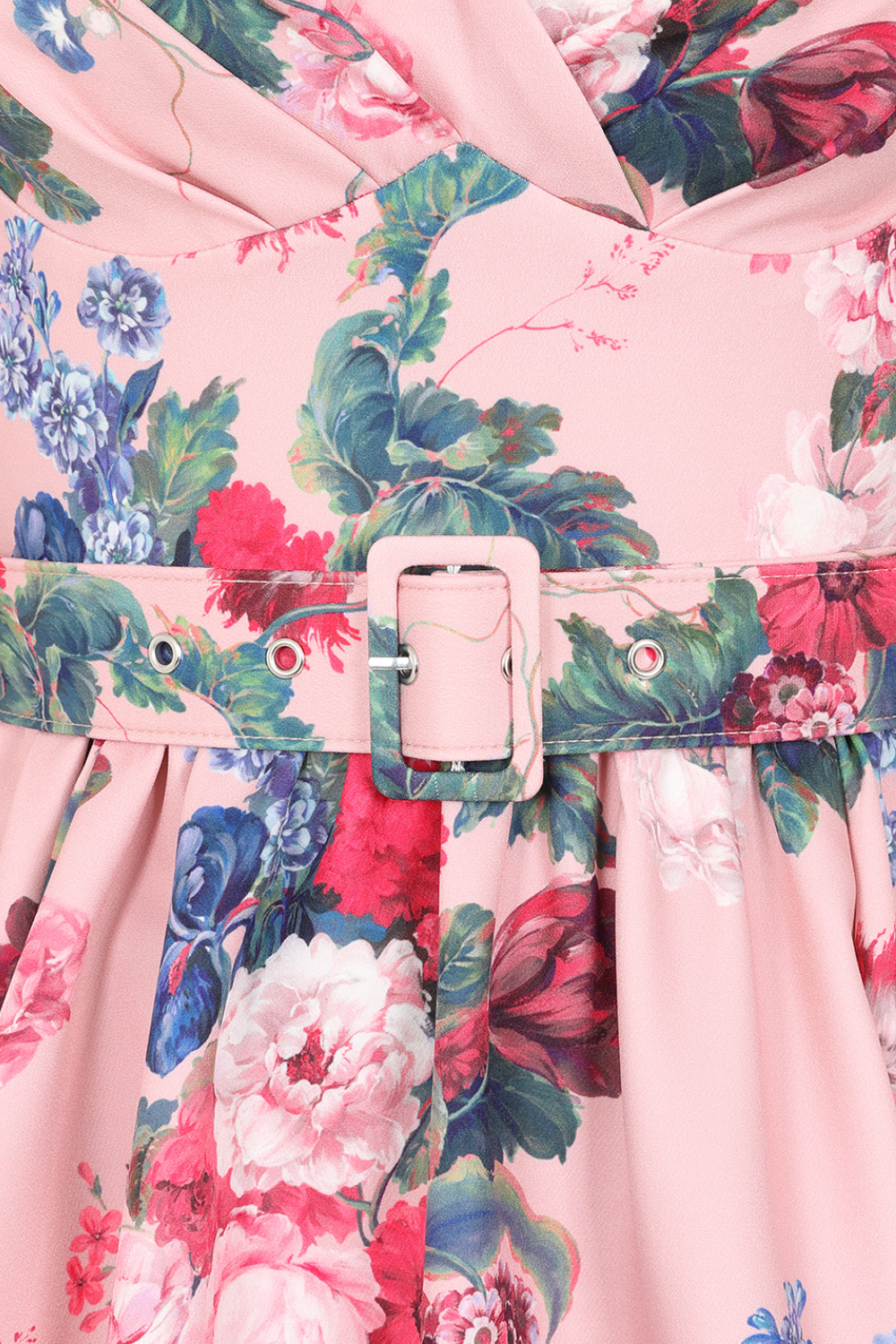 Rosabelle Bloom 50s Vintage Style Pink Swing Dress - Curvique Vintage