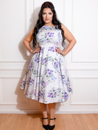 Tasha Floral 50s Vintage Inspired Swing Dress - Plus Size - Curvique Vintage