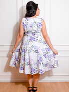 Tasha Floral 50s Vintage Inspired Swing Dress - Plus Size - Curvique Vintage