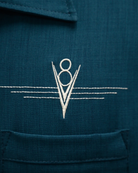 Men's Classic V8 Bowling Shirt - in Teal/Stone - Curvique Vintage