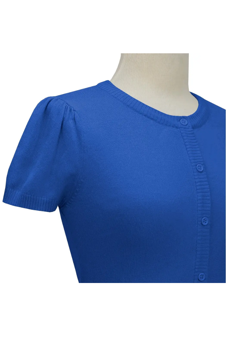 Short Sleeve VIOLA Crewneck Knit Vintage Style Bolero - Curvique Vintage