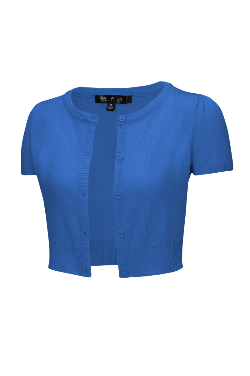 Short Sleeve VIOLA Crewneck Knit Vintage Style Bolero - Curvique Vintage