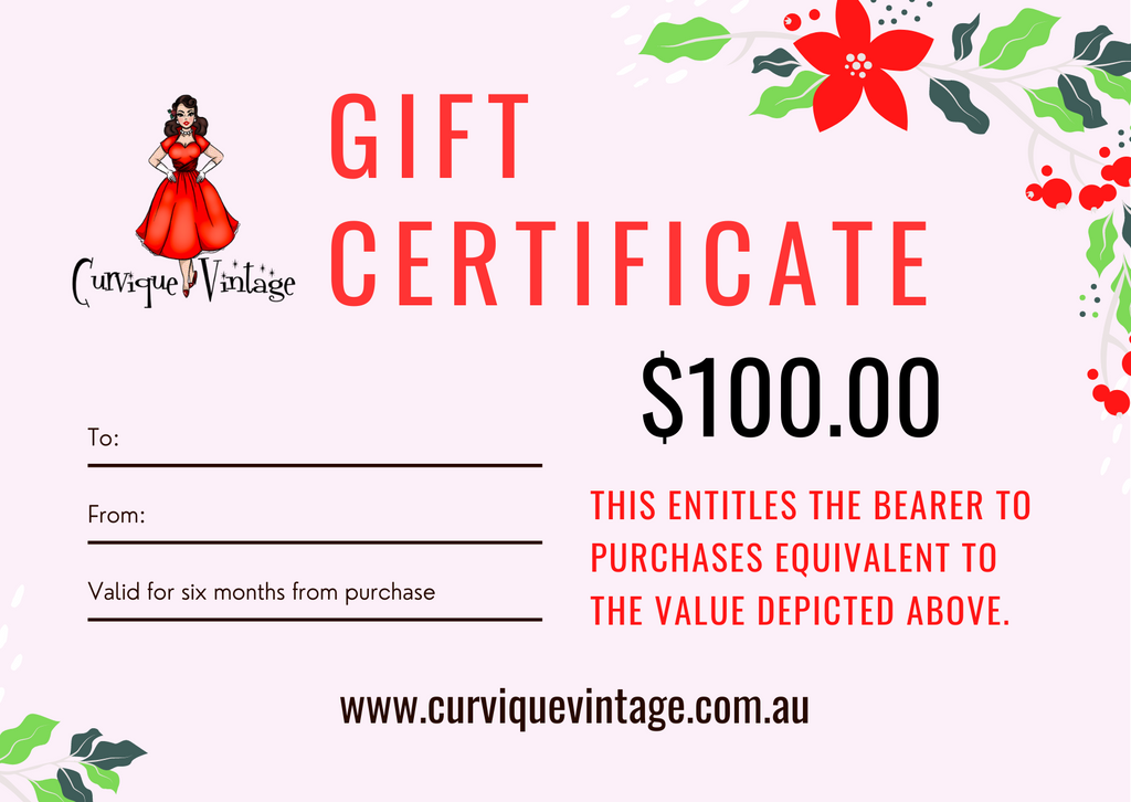 Gift Certificate $100.00 - Curvique Vintage