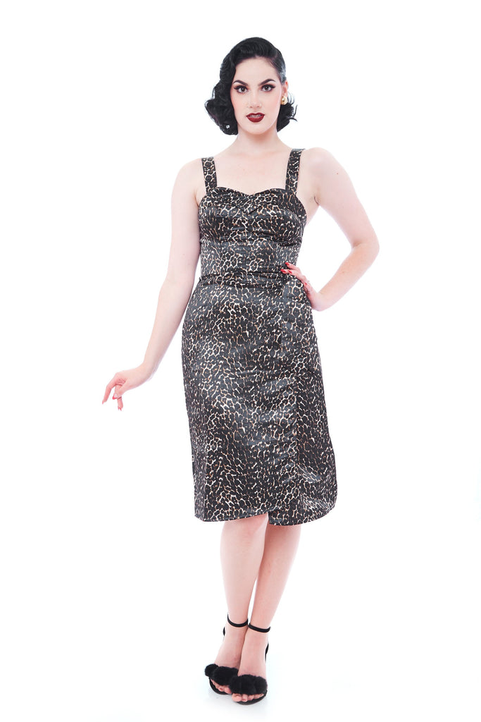 Leopard Print Multi Strap Style Dress - Curvique Vintage