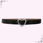 Collectif Lisette Black Belt with Glittery Heart-Shaped Buckle - Curvique Vintage