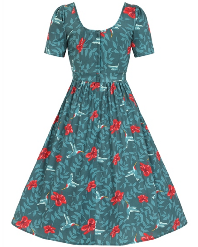 Giada Hummingbird Eden Retro Swing Dress - Curvique Vintage