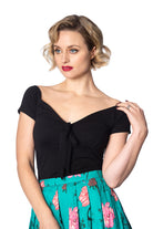 black bow vintage top