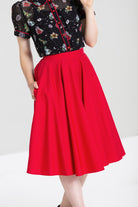 Hell Bunny Paula Red Full Circle 50s Swing Skirt - Curvique Vintage