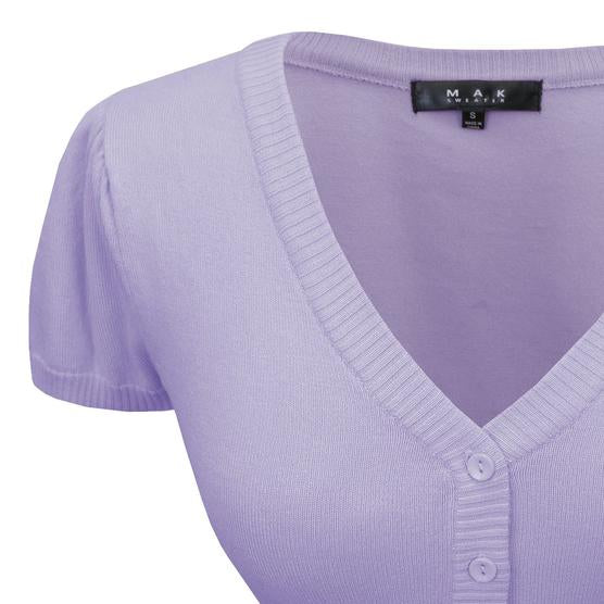 Short Sleeve Lilac Cropped MAK Cargidan/Bolero - Curvique Vintage