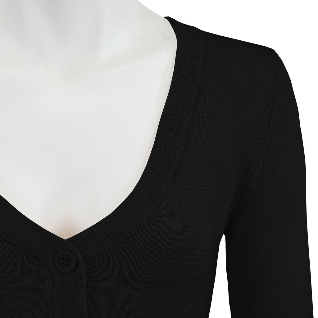 MAK Black Vintage Style Knitted Cardigan/Bolero - Curvique Vintage