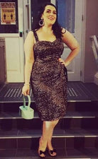 Rebel Love Leopard Print Multi Strap Style 50s Vintage Wiggle Dress - Curvique Vintage