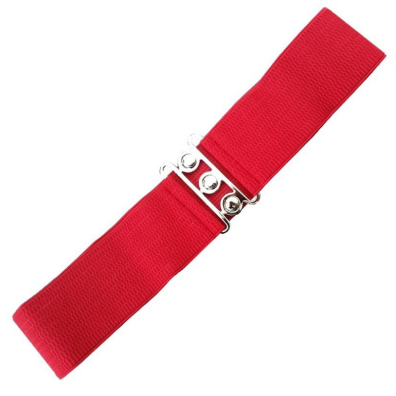 Red Vintage Stretch Belt - Curvique Vintage