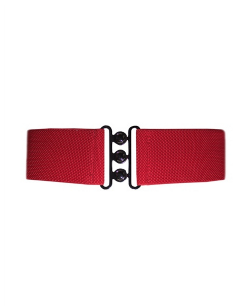 Collectif Nessa Red Cinch Belt - Curvique Vintage