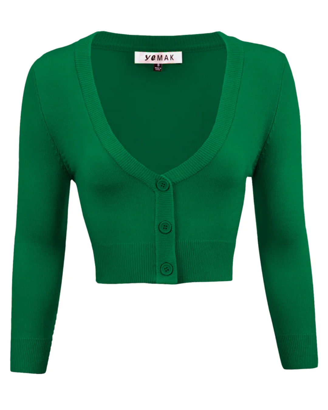 Green 2025 cropped cardigan