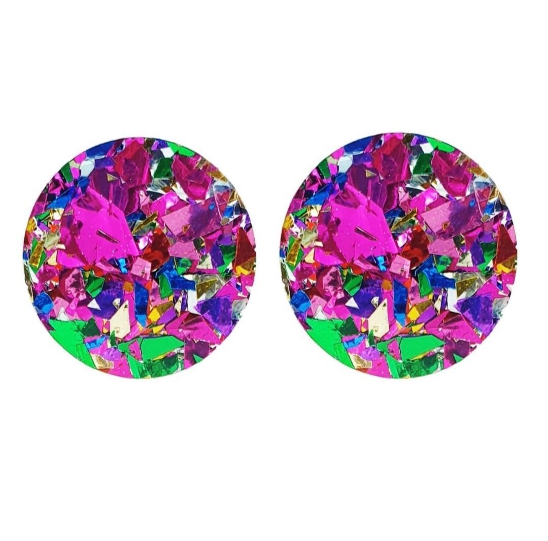Party Glitter Pink. Studs - Curvique Vintage