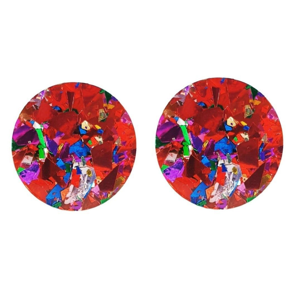 Party Glitter Red Studs - Curvique Vintage