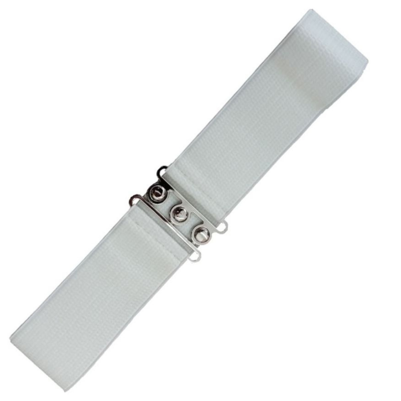 White Vintage Stretch Belt - Curvique Vintage